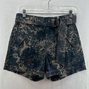 J BRAND Shorts Women 24 Evia Vale Terrestrial Camo High Waist Cotton Blend Green
